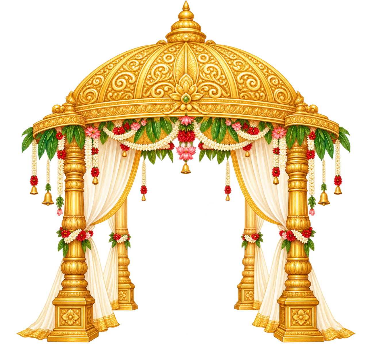 Golden wedding mandapam