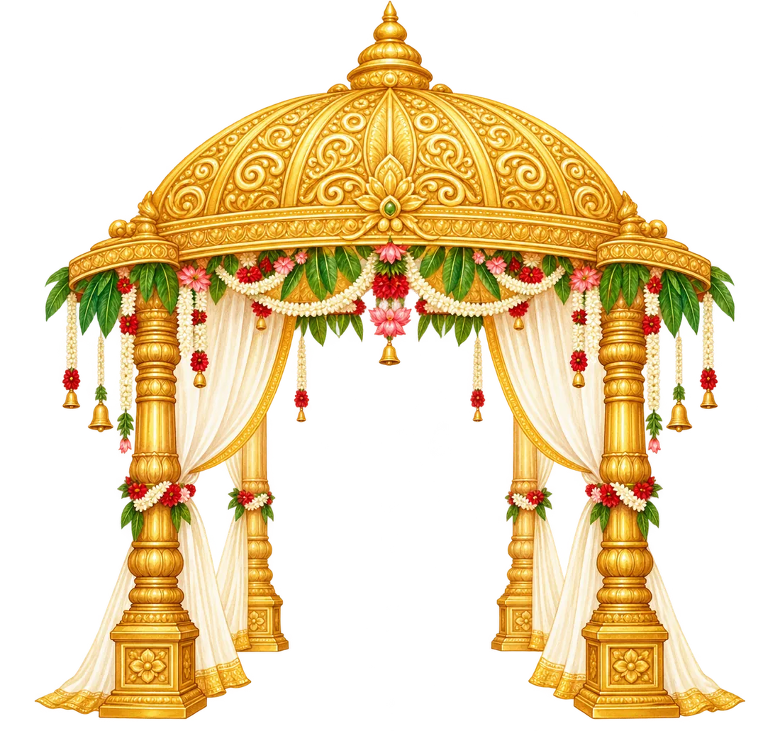 Golden wedding mandapam
