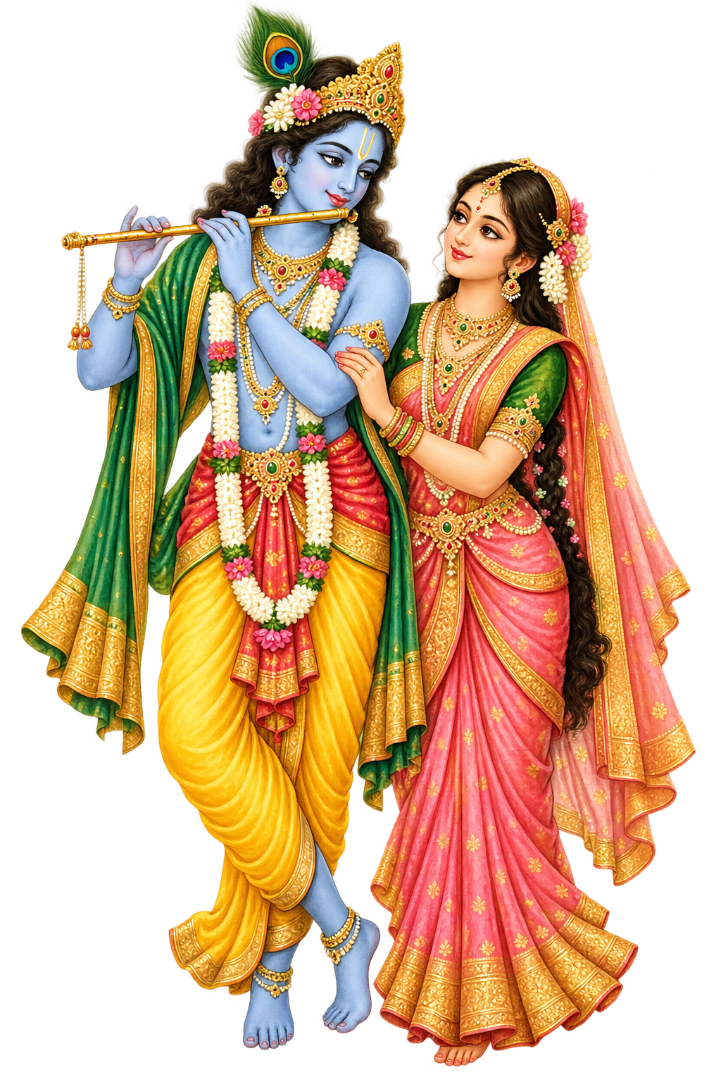Lord Rama and Sita standing inside the mandapam