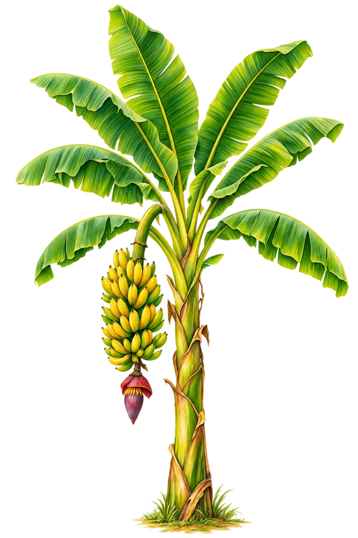 Watercolour banana plant