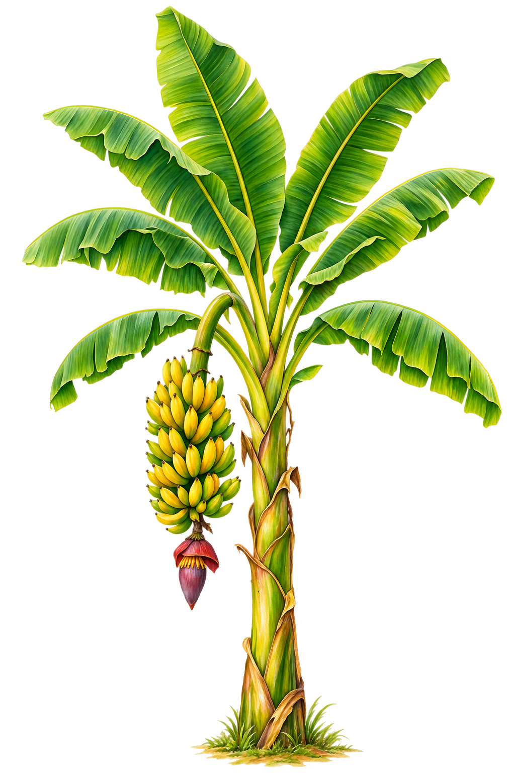 Watercolour banana plant